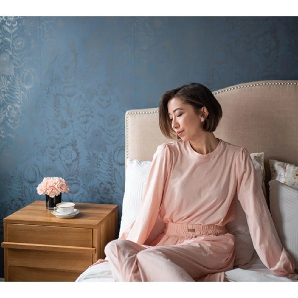 Lunya Organic Pima Cotton Long Sleeve Two Tee Bundle Pink and Grey Size Medium